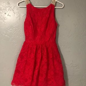 Red Lace Cocktail Dress